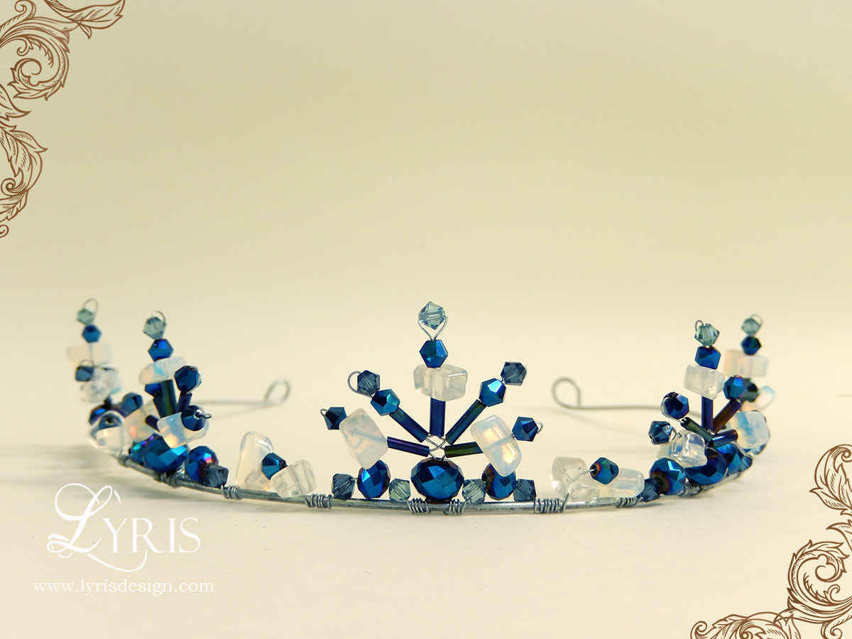 Moonstone and crystal crown