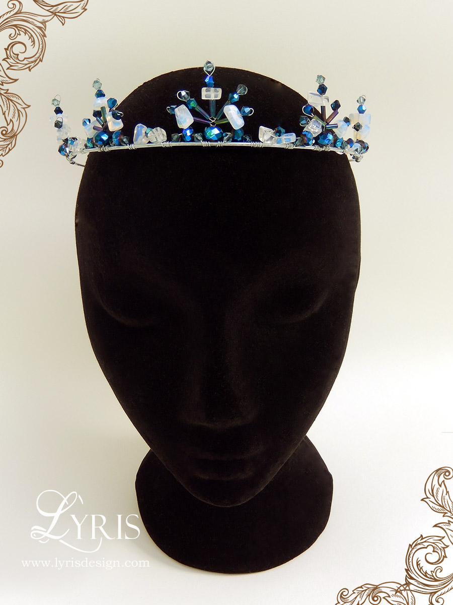 Moonstone and crystal crown