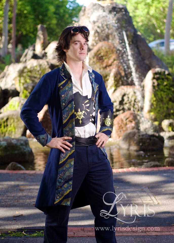 The Captain blue and gold steampunk coat