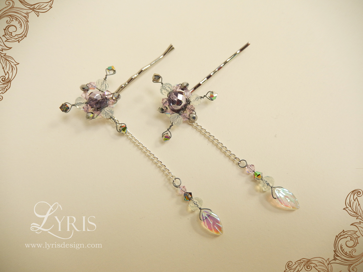 Iridescent Crystal hair pins