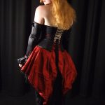 Black and red gothic dress and corset