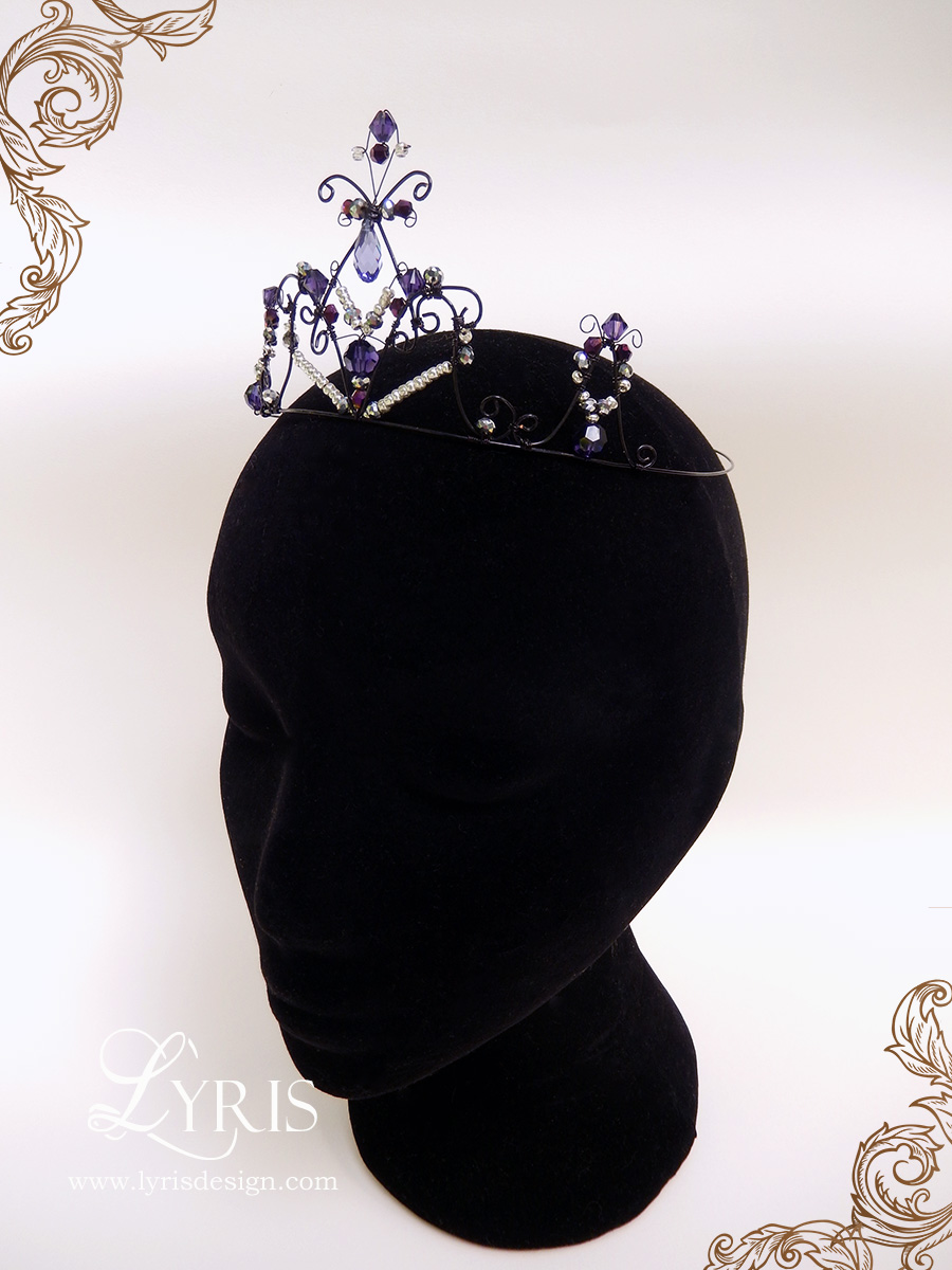 Purple and black crystal princess tiara