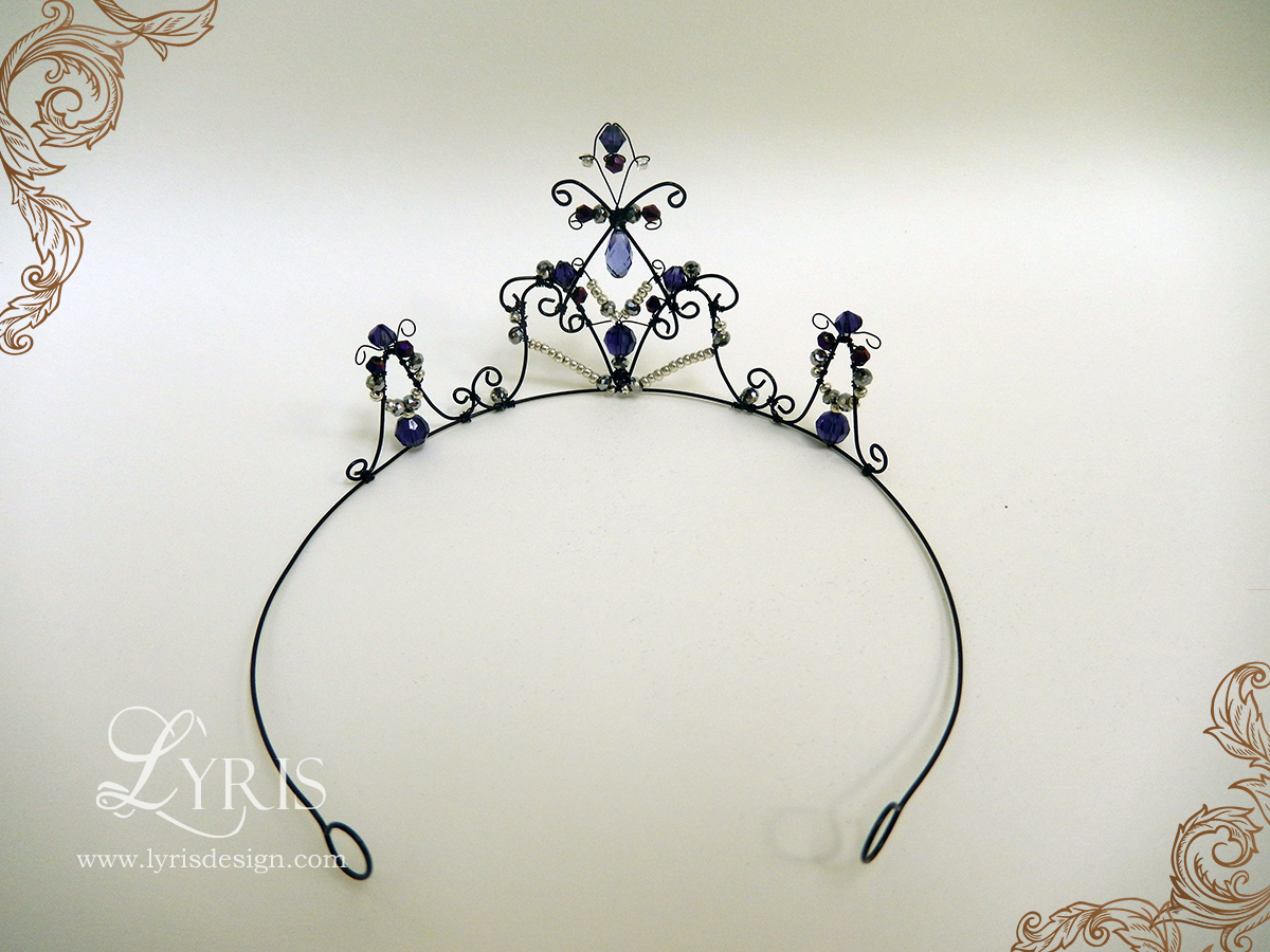 Black and purple gothic crystal crown