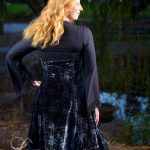 Starlight black and silver silk velvet dress
