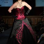 Pink and black corset and gothic fantasy gown