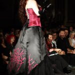 Pink and black corset and gothic fantasy gown
