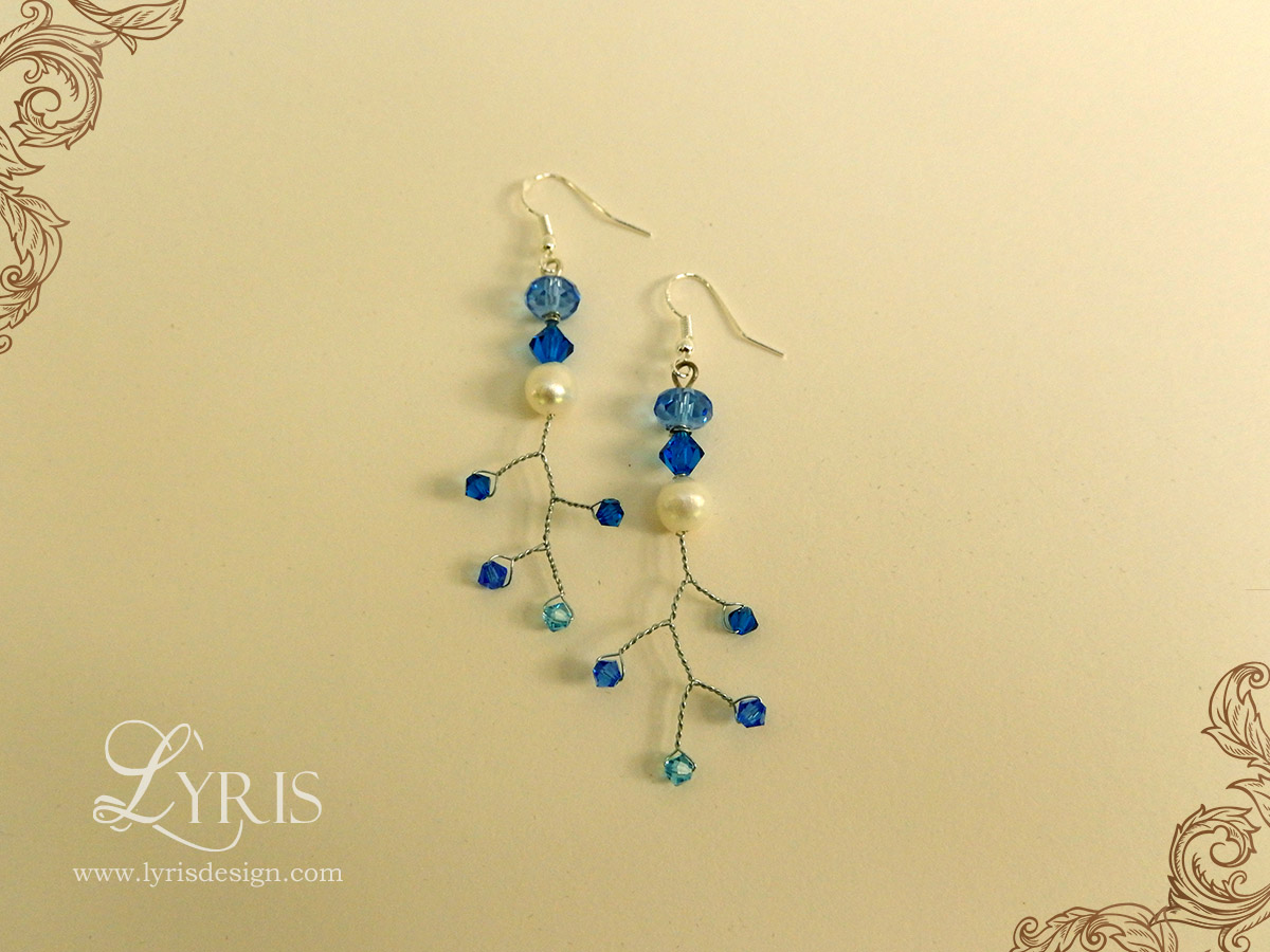 Seaspray pearl and crystal earrings