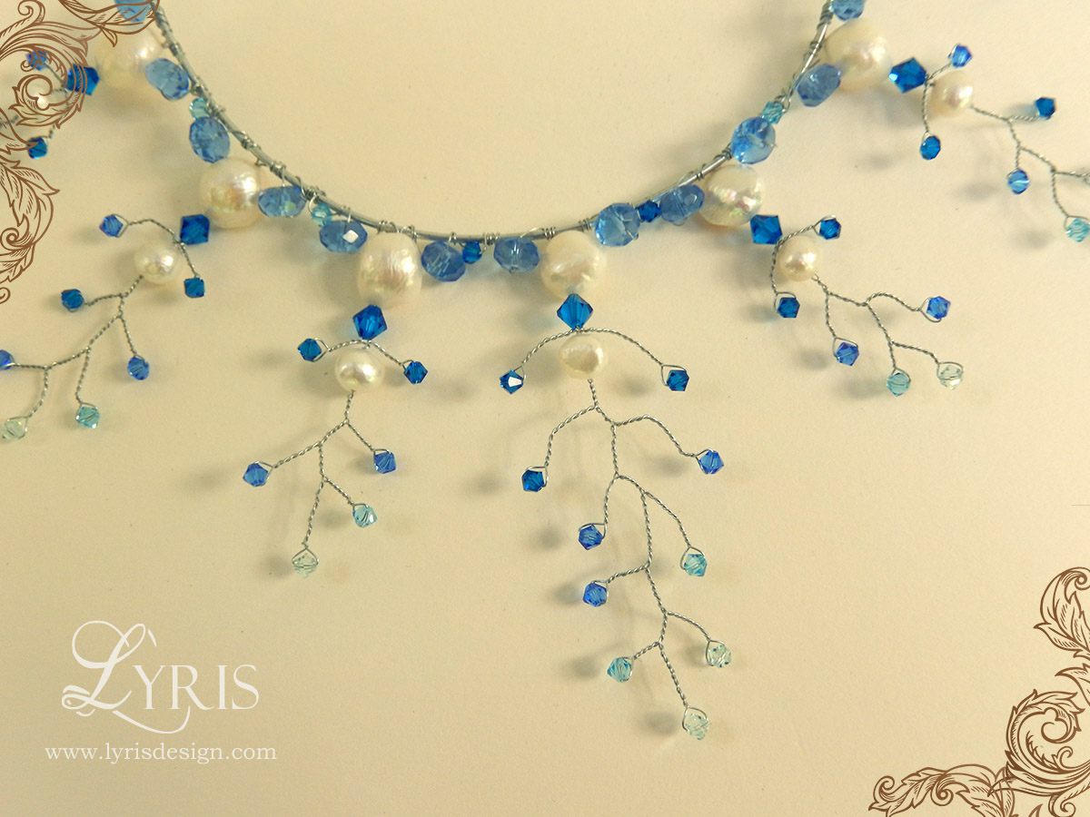 Seaspray pearl and crystal necklace