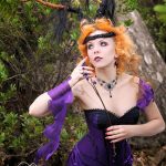 Black and purple dark fantasy fae Titania corset and gown