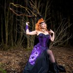 Black and purple dark fantasy fae Titania corset and gown