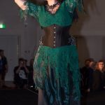 Green and black forest fae corset lace and leaves