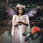 Fae fairy gown pink flowers spring dress