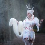 White fox kitsune forest spirit corset and dress