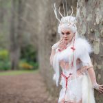 White fox kitsune forest spirit corset and dress