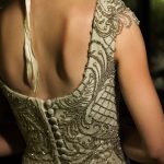 Beaded art nouveau wedding gown