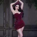 Burgundy corset dress