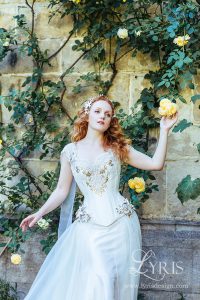Ivory flame wedding gown