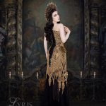 Black and gold corset gown